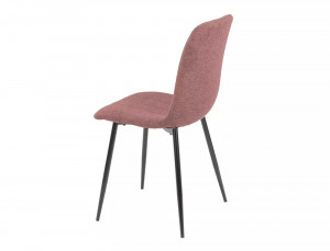 SCAUN DINING ALAN, LILA DESCHIS 90/NEGRU MAT, TAPITERIE DIN STOFA SI PICIOARE DIN METAL, STIL MODERN - Img 2