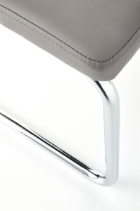 SCAUN DINING ARCO CROM/GRI, CONFECTIONAT DIN METAL SI PIELE ECOLOGICA, STIL MODERN - Img 3