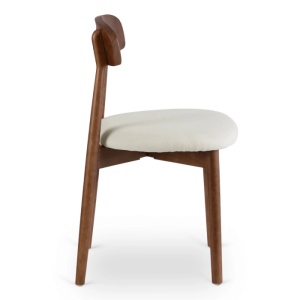 SCAUN DINING, ARTIM MEBLE, REALIZAT DIN LEMN SI TEXTIL, CULOARE NUC/BEJ, STIL MODERN - Img 5