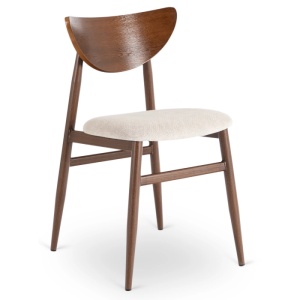 SCAUN DINING, ARTIM MEBLE, REALIZAT DIN METAL, LEMN SI TEXTIL, CULOARE NUC/CREM, STIL MODERN - Img 6