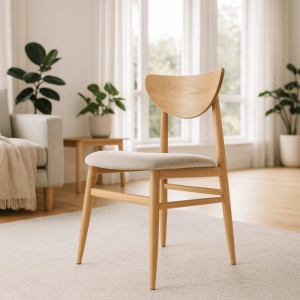 SCAUN DINING, ARTIM MEBLE, REALIZAT DIN METAL, LEMN SI TEXTIL, CULOARE STEJAR/CREM, STIL MODERN