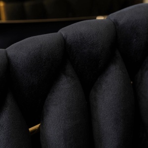 SCAUN DINING, ARTIM MEBLE, REALIZAT DIN METAL SI CATIFEA, CULOARE NEAGRA/AURIE, STIL MODERN - Img 7