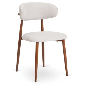 SCAUN DINING, ARTIM MEBLE, REALIZAT DIN METAL SI TEXTIL, CULOARE NUC/CREM, STIL MODERN - Img 7