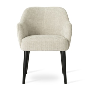 SCAUN DINING AURIN SUPREME, CONFECTIONAT DIN LEMN, SPUMA, ARCURI SI TEXTIL, BEJ/NEGRU, STIL MODERN - Img 2