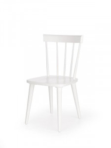 SCAUN DINING BARKLEY, ALB, DIN LEMN MASIV, STIL CLASIC - Img 1