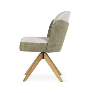 SCAUN DINING BEETLE SUPREME WOOD, CONFECTIONAT DIN LEMN, SPUMA, ARCURI SI TEXTIL, KAKI/BEJ/NATURAL, STIL MODERN - Img 3