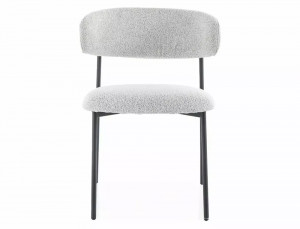 SCAUN DINING, BEJ TAP 231/NEGRU MAT, TAPITERIE DIN STOFA SI METAL, STIL MODERN - Img 2