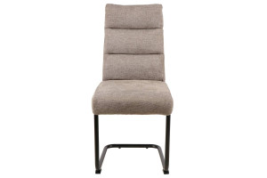 SCAUN DINING BERRY, BEJ 34/NEGRU MAT, TAPITERIE DIN STOFA BREGO SI PICIOARE DIN METAL, STIL MODERN - Img 2