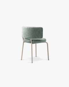 SCAUN DINING/BIROU DORA, ALBASTRU DESCHIS, TAPITAT CU TAPITERIE DIN TEXTIL CHENILLE PERFECT ARMONY SI METAL, MICADONI - Img 3