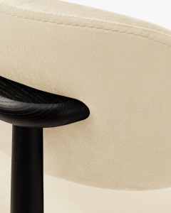 SCAUN DINING/BIROU EVAN, FILDES, TAPITAT CU TAPITERIE DIN TEXTIL CATIFEA MAGIC VELVET SI LEMN MASIV, MICADONI - Img 4