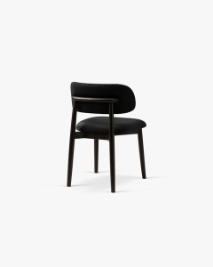 SCAUN DINING/BIROU EVAN, NEGRU, TAPITAT CU TAPITERIE DIN TEXTIL CATIFEA MAGIC VELVET SI LEMN MASIV, MICADONI - Img 4