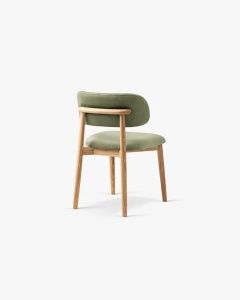 SCAUN DINING/BIROU EVAN, VERDE, TAPITAT CU TAPITERIE DIN TEXTIL CATIFEA MAGIC VELVET SI LEMN MASIV, MICADONI - Img 3