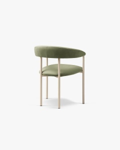 SCAUN DINING/BIROU LEA, VERDE/CREM, TAPITAT CU TAPITERIE DIN TEXTIL CATIFEA MAGIC VELVET SI METAL, MICADONI - Img 4