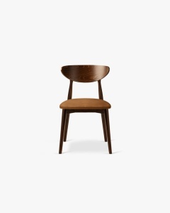 SCAUN DINING/BIROU LEON, CAMEL, TAPITAT CU TAPITERIE DIN TEXTIL CATIFEA MAGIC VELVET SI LEMN MASIV, MICADONI