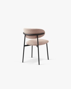 SCAUN DINING/BIROU NINA, ROZ PUDRA, TAPITAT CU TAPITERIE DIN TEXTIL BOUCLE BALOO SI METAL, MICADONI - Img 2