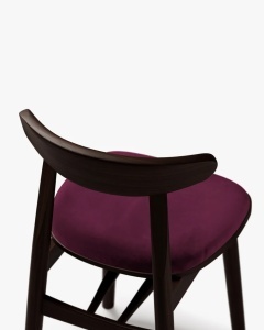 SCAUN DINING/BIROU OSOS, VISINIU/NUC, TAPITAT CU TAPITERIE DIN TEXTIL CATIFEA VENUS SI LEMN MASIV, MICADONI - Img 3