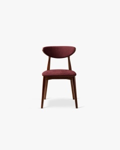 SCAUN DINING/BIROU RINA, BORDO, TAPITAT CU TAPITERIE DIN TEXTIL CHENILLE REBEL SI LEMN MASIV DE FAG, MICADONI - Img 2