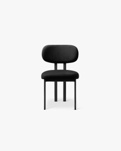 SCAUN DINING/BIROU SAM, NEGRU, TAPITAT CU TAPITERIE DIN TEXTIL CATIFEA MAGIC VELVET SI METAL, MICADONI - Img 2