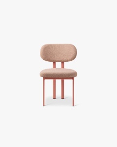 SCAUN DINING/BIROU SAM, ROZ PUDRA, TAPITAT CU TAPITERIE DIN TEXTIL BOUCLE BALOO SI METAL, MICADONI - Img 2
