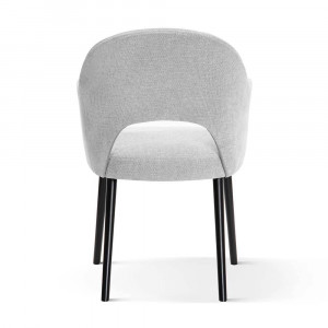 SCAUN DINING BJORG, GRI/NEGRU, TAPITERIE DIN STOFA SI PICIOARE DIN LEMN, STIL MODERN - Img 5