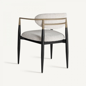 SCAUN DINING CROSSAC, ALB SI NEGRU, REF. 35240, PRELUCRAT MANUAL, CONFECTIONAT DIN METAL SI TEXTIL, STIL MODERN - Img 4