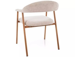 SCAUN DINING D RAVEN, BEJ 24/STEJAR, TAPITERIE DIN TEXTIL SI PICIOARE DIN METAL, STIL MODERN - Img 3