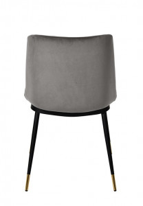 SCAUN DINING DIEGO, GRI INCHIS/NEGRU/AURIU, DIN CATIFEA SI METAL, STIL MODERN - Img 3