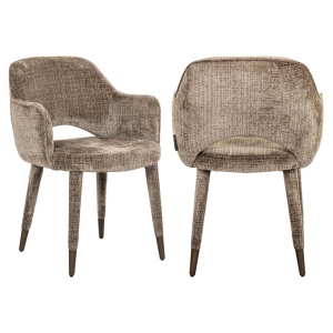 SCAUN DINING DONATELLA NIAGARA STONE, 212897, CONFECTIONAT DIN POLIESTER, METAL SI SPUMA, GRIEGE, STIL MODERN