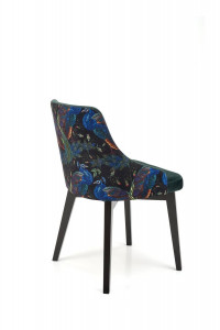 SCAUN DINING ENDO, VERDE BLUVEL 78/MULTICOLOR/NEGRU, CU TAPITERIE DIN CATIFEA SI PICIOARE DIN LEMN MASIV, STIL CLASIC - Img 7