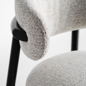 SCAUN DINING ERLEC, DIN LEMN DE ARTAR SI TEXTIL, CULOARE GRI/NEGRU, DESIGN CONTEMPORAN, REZISTENTA LA APA SI PETE, VICAL HOME - Img 5