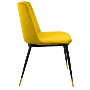 SCAUN DINING GALBEN/NEGRU/AURIU, DIN CATIFEA, DIEGO STIL MODERN - Img 2