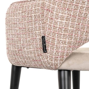 SCAUN DINING GIOVANNA TRENDY ROSE, 212867, CONFECTIONAT DIN POLIESTER, METAL SI SPUMA, ROZ/NEGRU, STIL MODERN - Img 4