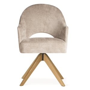 SCAUN DINING GODA SUPREME WOOD, CONFECTIONAT DIN LEMN, SPUMA, ARCURI SI TEXTIL, BEJ/NATURAL, STIL MODERN - Img 2