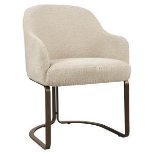 SCAUN DINING, HADLEY, REALIZAT DIN METAL SI TEXTIL IGNIFUG, CULOARE ALB CREM, DESIGN DEOSEBIT, RICHMOND INTERIORS - Img 6