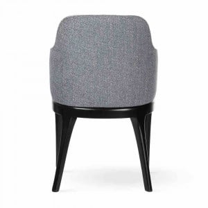 SCAUN DINING HAROLD, GRI/NEGRU, TAPITERIE DIN STOFA SI PICIOARE DIN LEMN, STIL MODERN, ATR - Img 2