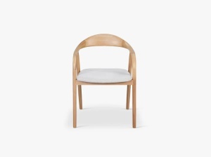 SCAUN DINING, ILLA, DIN TEXTIL SI LEMN, NATUR/BEJ, MICADONI, STIL MODERN - Img 3