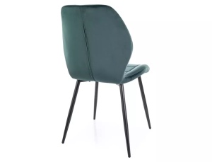 SCAUN DINING JAKE, VERDE BLUVEL 78/NEGRU MAT, TAPITERIE DIN CATIFEA SI PICIOARE DIN METAL, STIL MODERN - Img 2