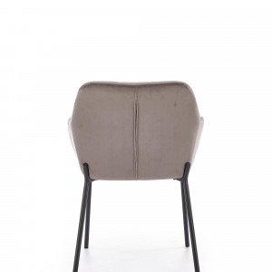 SCAUN DINING K305, GRI/NEGRU, CU TAPITERIE DIN CATIFEA SI PICIOARE DIN METAL, STIL MODERN - Img 3