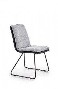 SCAUN DINING K326 GRI DESCHIS TAPITERIE DIN PIELE ECOLOGICA SI TEXTIL STIL MODERN HALMAR