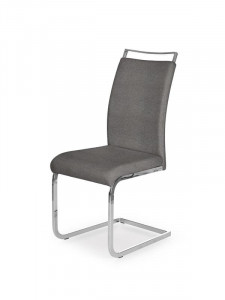 SCAUN DINING K348, GRI/CROM, CU TAPITERIE DIN STOFA SI PICIOARE DIN METAL, STIL MODERN