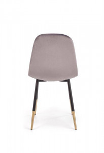 SCAUN DINING K379, GRI/NEGRU/AURIU, CU TAPITERIE DIN CATIFEA SI PICIOARE DIN METAL, STIL MODERN - Img 5