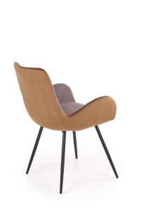 SCAUN DINING K392, GRI/MARO/NEGRU, CU TAPITERIE DIN STOFA FINA SI PICIOARE DIN METAL, STIL MODERN - Img 4