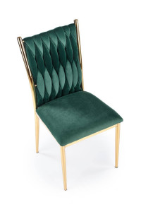 SCAUN DINING K436, VERDE INCHIS/AURIU, CU TAPITERIE DIN CATIFEA SI PICIOARE DIN METAL, STIL MODERN - Img 4