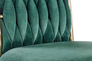 SCAUN DINING K436, VERDE INCHIS/AURIU, CU TAPITERIE DIN CATIFEA SI PICIOARE DIN METAL, STIL MODERN - Img 7