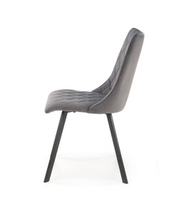 SCAUN DINING K450, GRI/NEGRU, CU TAPITERIE DIN CATIFEA SI PICIOARE DIN METAL, STIL MODERN - Img 4