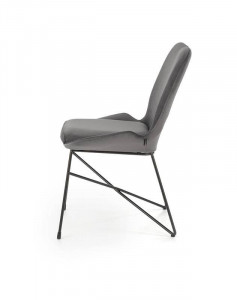 SCAUN DINING K454, GRI/NEGRU, CU TAPITERIE DIN CATIFEA SI PICIOARE DIN METAL, STIL MODERN - Img 8