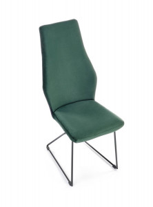 SCAUN DINING K485, VERDE INCHIS/NEGRU, CU TAPITERIE DIN CATIFEA SI PICIOARE DIN METAL, STIL MODERN - Img 5