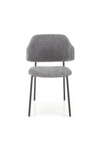 SCAUN DINING K497, GRI/NEGRU, CU TAPITERIE DIN STOFA SI PICIOARE DIN METAL, STIL MODERN - Img 2