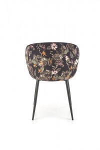SCAUN DINING K506, MULTICOLOR/NEGRU, CU TAPITERIE DIN CATIFEA SI PICIOARE DIN METAL, STIL MODERN - Img 7