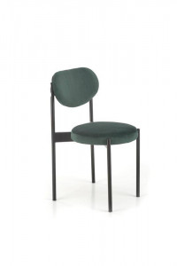 SCAUN DINING K509, VERDE INCHIS/NEGRU, CU TAPITERIE DIN CATIFEA SI PICIOARE DIN METAL, STIL MODERN - Img 7